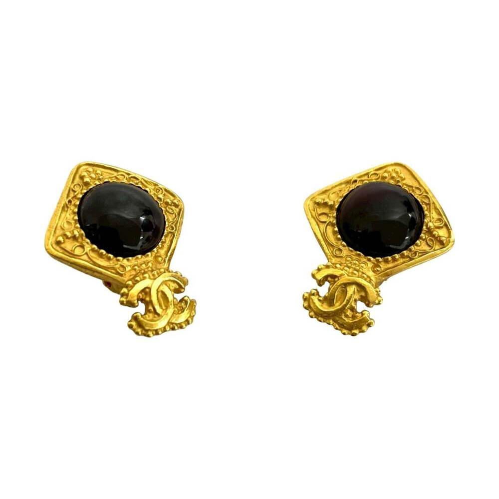 CHANEL Authentic Brown Logo Earrings - Picture 5 of 7